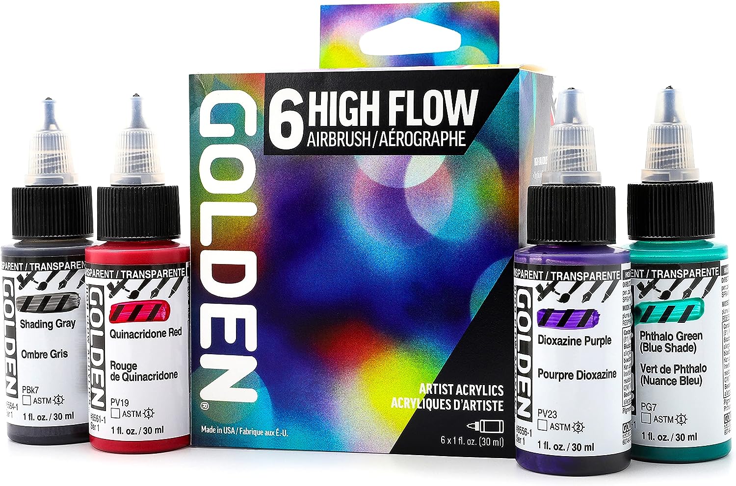 Golden High Flow Acrylics - Medium Magenta, 1 oz bottle