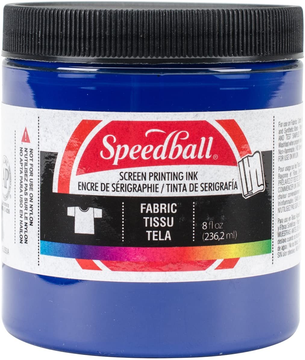 Speedball Fabric Screen Printing Ink 32 oz Jar - Fluorescent Blue